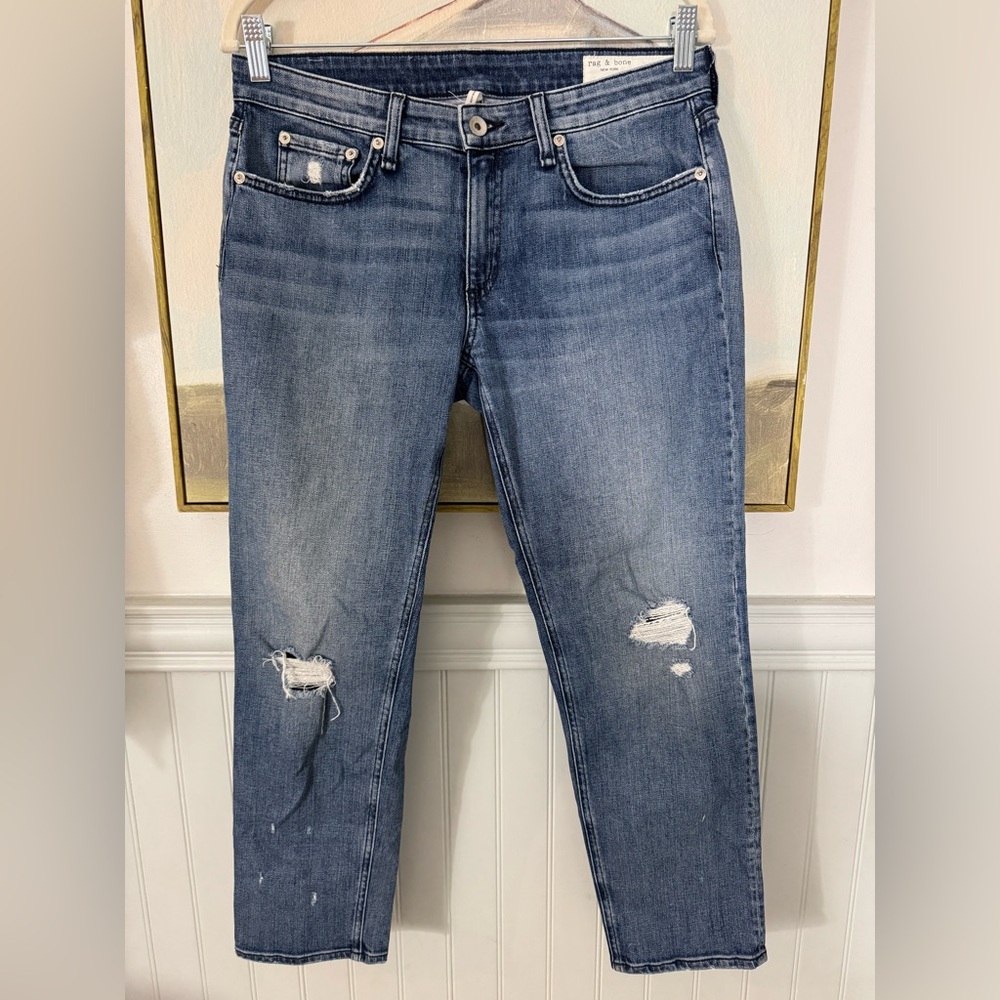 RAG & BONE Dre Low Rise Slim Boyfriend Crop Jeans Size 27 - Picture 1 of 7